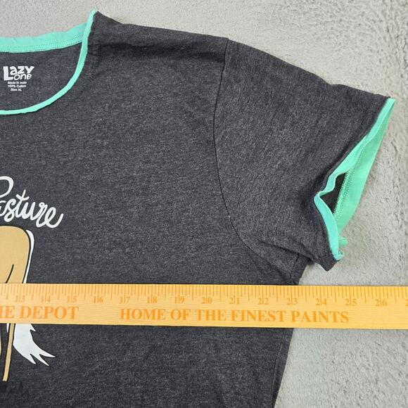 Lazy One Pajama Top Sleep Shirt Women's XL Pasture Bedtime Horse Farmer Rider - Picture 5 of 7